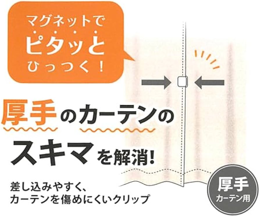 カーテン隙間防止クリップ 2個入り Amazon｜カーテン隙間防止クリップ 2個入り 厚手カーテン用 CUC-3